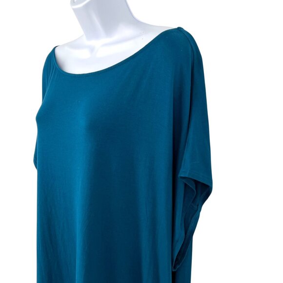 Universal Standard Wide Neck Short Sleeve Knee Length Dress Blue Size Large - Picture 4 of 12